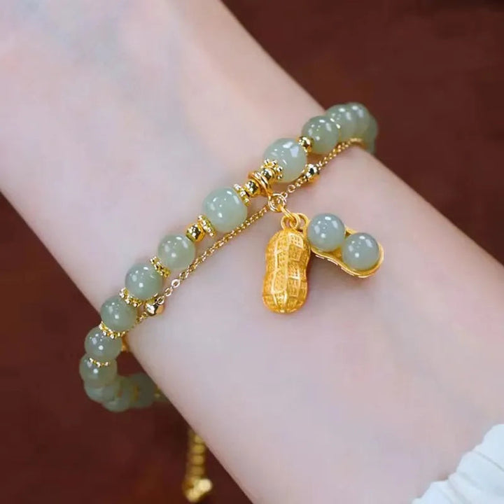 Hetien Jade Armband mit Goldakzent