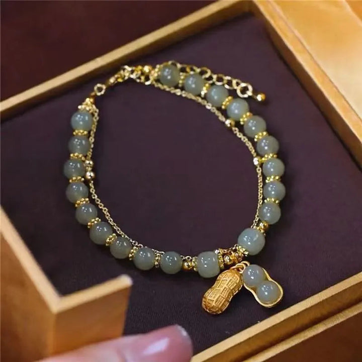 Hetien Jade Armband mit Goldakzent