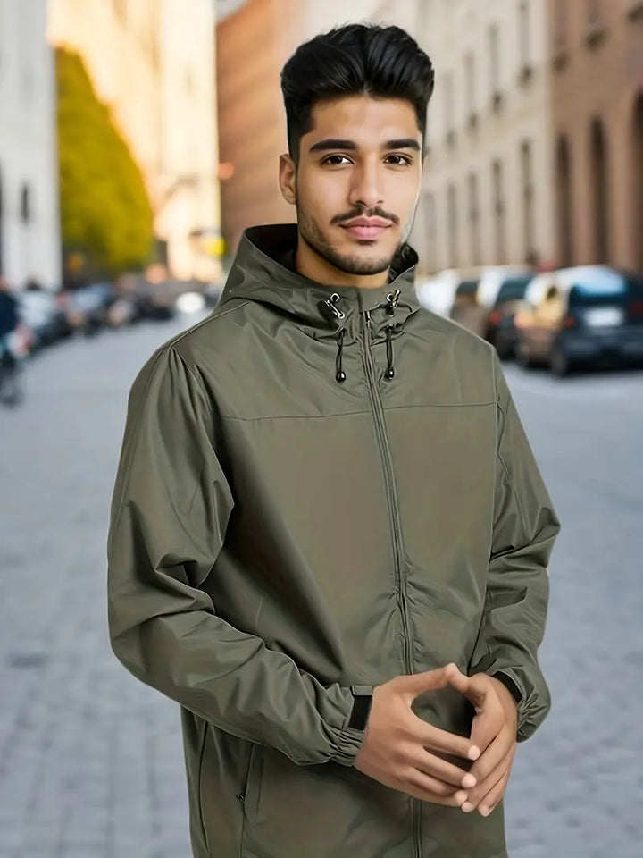 Moses - Leichter wasserdichter Windbreaker für Herren - Outdoorjacke mit Kapuze für Herbst/Winter