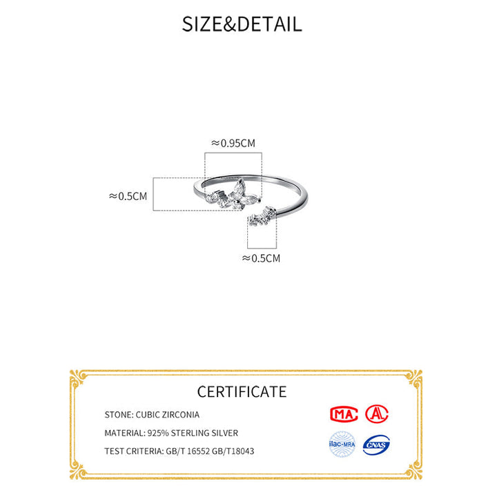 Schmaler Silberring mit Zirkonia (verstellbar)