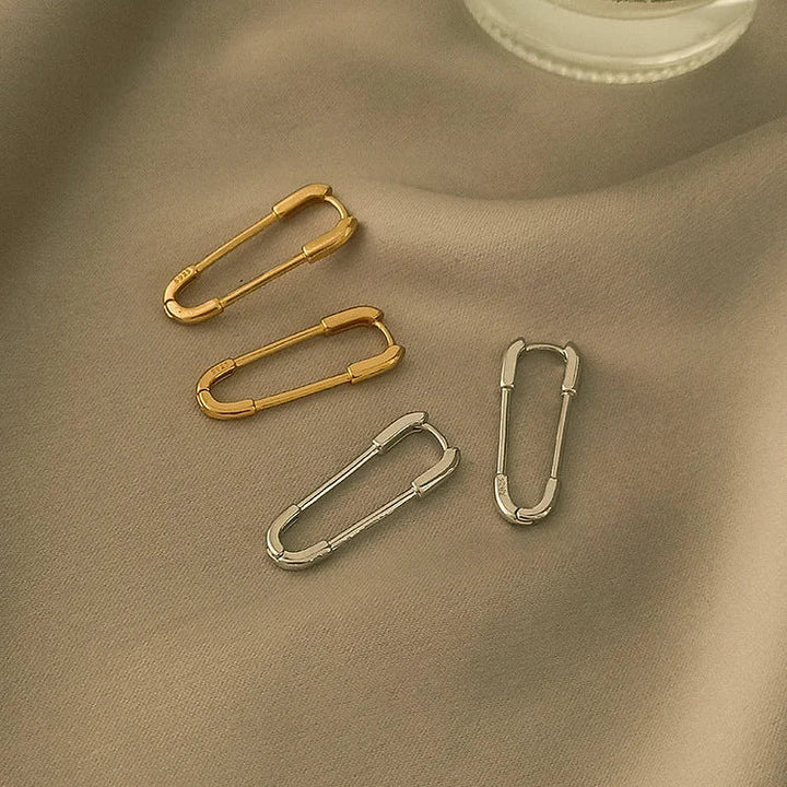 Goldene/Silberne Paperclip-Ohrringe – Viola