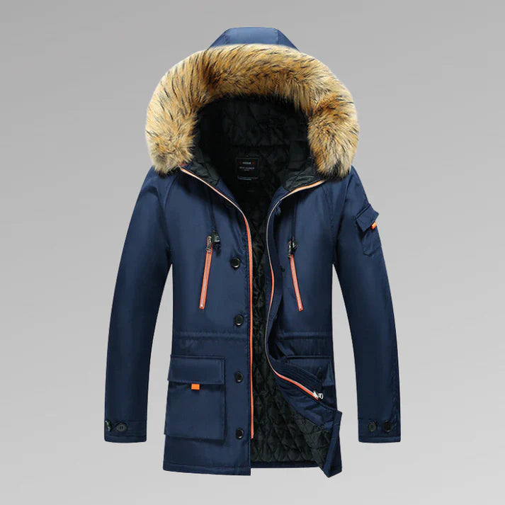 Lhon - Hochwertige Winterjacke mit Kunstpelzkragen