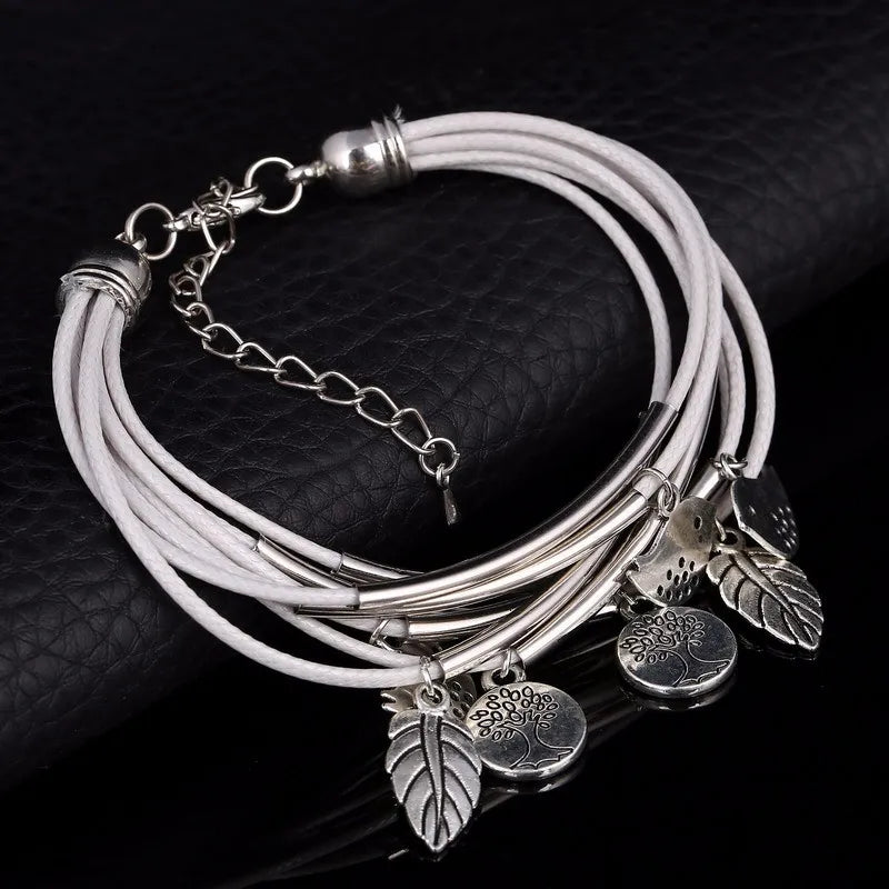 Mehrschichtige Natur Lederarmband