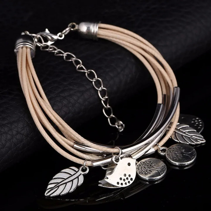 Mehrschichtige Natur Lederarmband