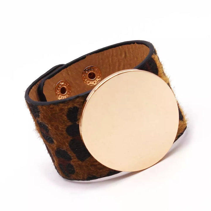 Wickelarmband aus Leopardenleder