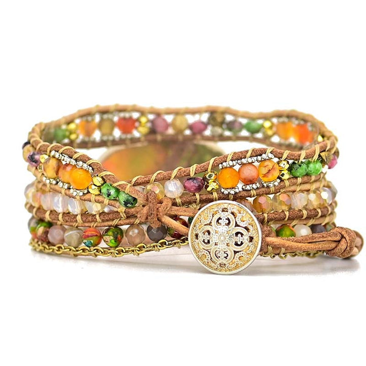 Hamsa-Wickelarmband mit Amazonitstein – Zahara