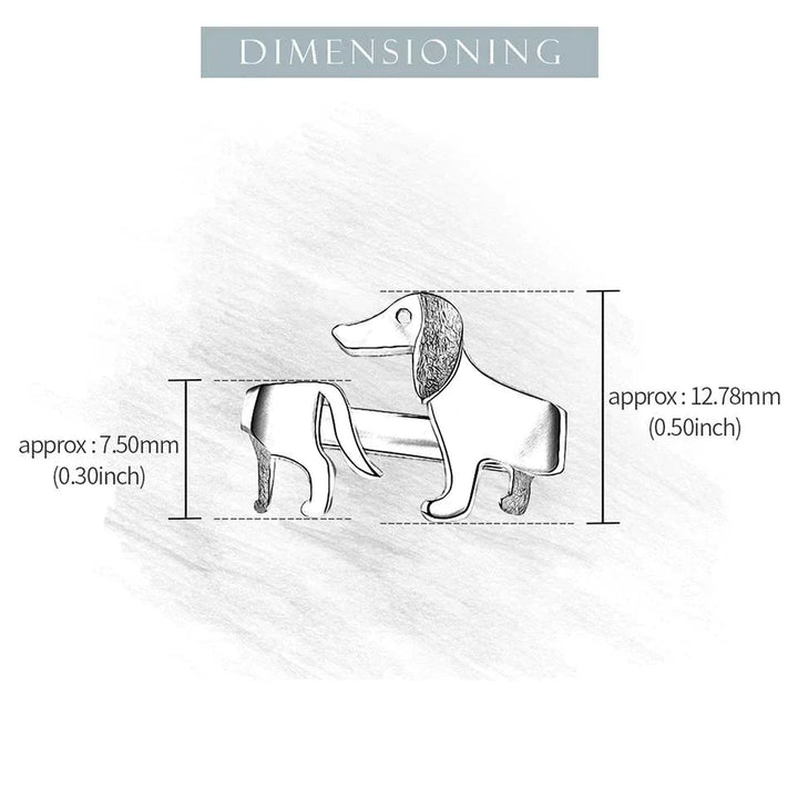 Niedlicher Dackel Hund verstellbarer Silberring