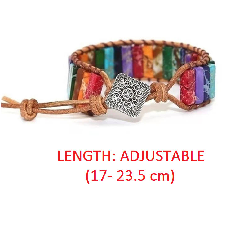 Mystic Journey – Armband mit tibetischen Regenbogen-Jaspis-Steinen