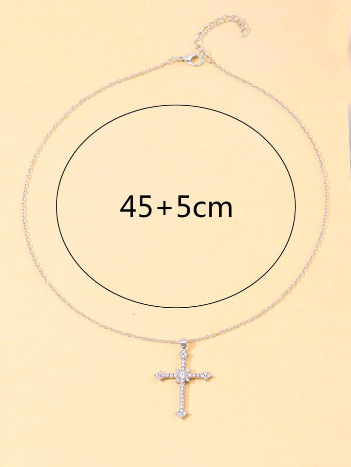 Luxuriöse Halskette mit Kreuzanhänger aus Zirkon Kristall
