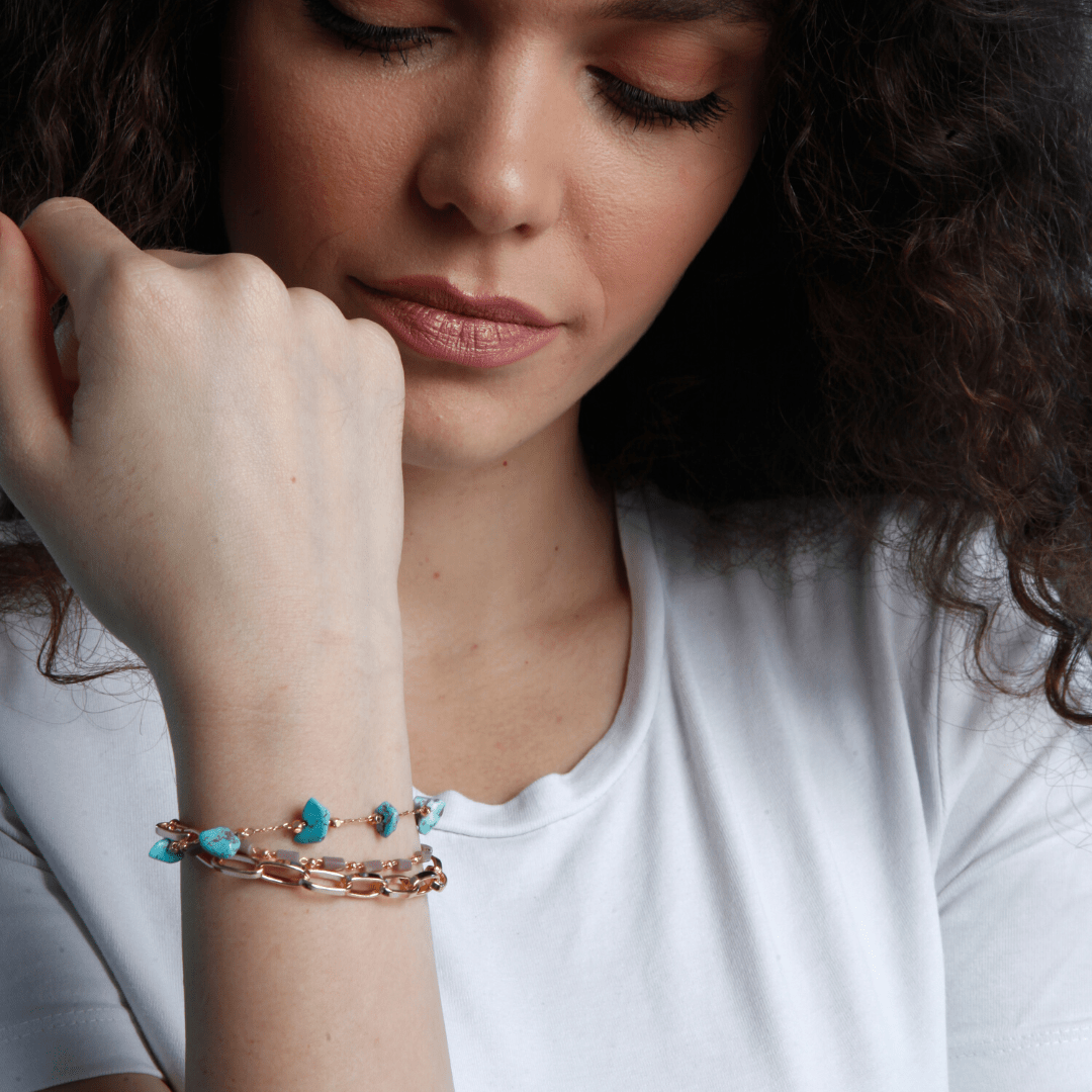 Geschichtetes Armband Türkis & Opal – Isabelle