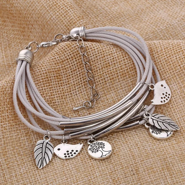 Mehrschichtige Natur Lederarmband