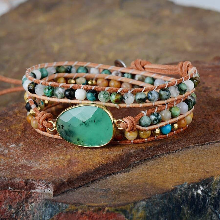 Beruhigendes Jade-Wickelarmband – Elina